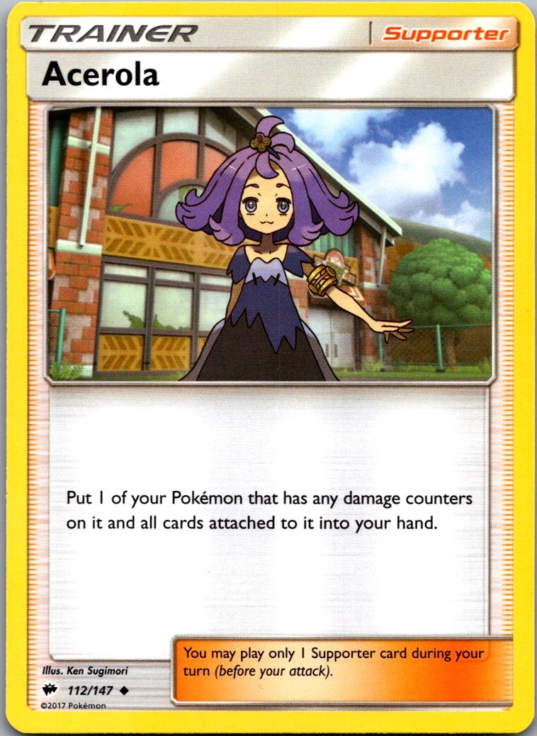 Acerola 112/147 Uncommon Burning Shadows Pokemon Near Mint