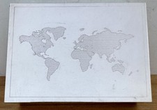 TIFFANY MID CENTURY STERLING TABLE BOX WITH ENGRAVED MAP OF THE WORLD