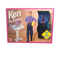 Rare Barbie 1993, Ken at Work PLAYPACK Made in China - Been On Display Only -