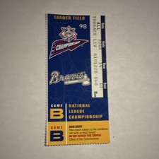 Atlanta Braves National League Championship 1998 Ticket Stub Vintage Baseball