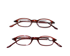 2 pair Lady / Girls Reading Glasses Quality thin oval compact reader Power 2.25