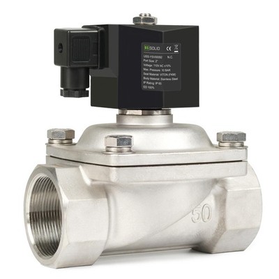U.S. Solid Normally Closed Solenoid Valve 110V AC Stainless Steel 2 in