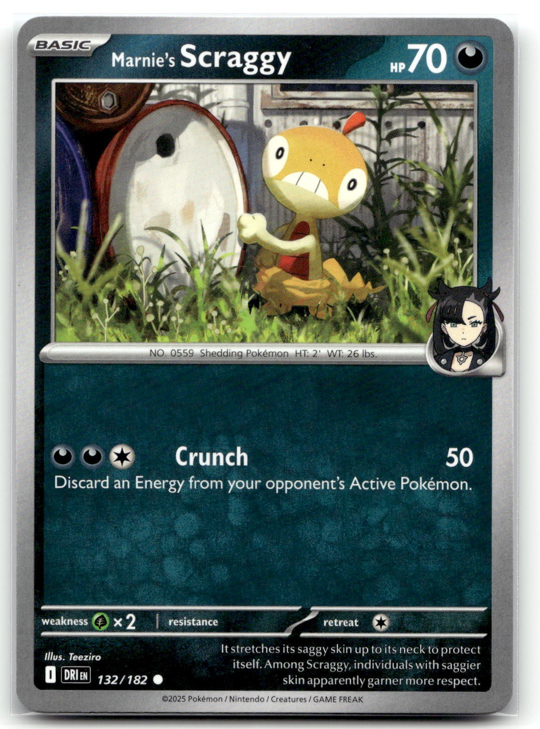 Marnie's Scraggy 132/182 SV10: Destined Rivals Common Pokemon TCG NM