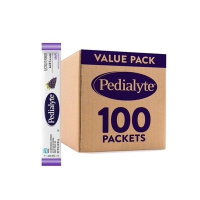 Pedialyte Electrolyte Powder, Hydration Drink for Kids & Adults, Grape, 100 P...