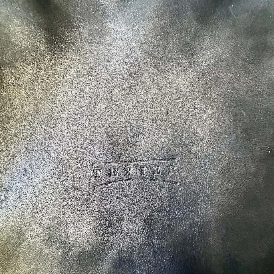 Bolso de Hombro Texier Hecho en Francia Cuero Oliva Metálico Plata Anillos Foto 2 de 4