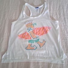 Vintage 1988 OP Ocean Pacific Graphic Tank Top Single Stitch Surf Beach 80s