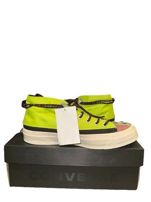 Converse Lime Green Mid Top Nylon Men's Athletic Sneakers Lace Up