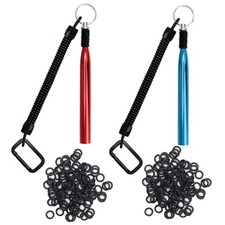 2Pcs Wacky Rig Tools and 200 Pcs Worm O Rings for Stick Soft Baits Wacky Fishing