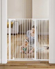 COMOMY 42" EXTRA TALL BABY GATE FOR STAIRS, FITS 29.5" TO 43.3" OPENING - WHITE