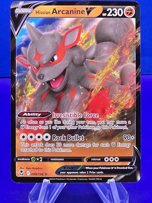 Hisuian Arcanine V 090/195 Swsh12: Sword & Shield - Silver Tempest Holo-NM