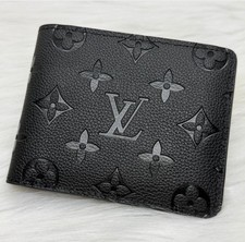 Portafoglio uomo Louis Vuitton multiplo monogramma sottile tela nero con scatola