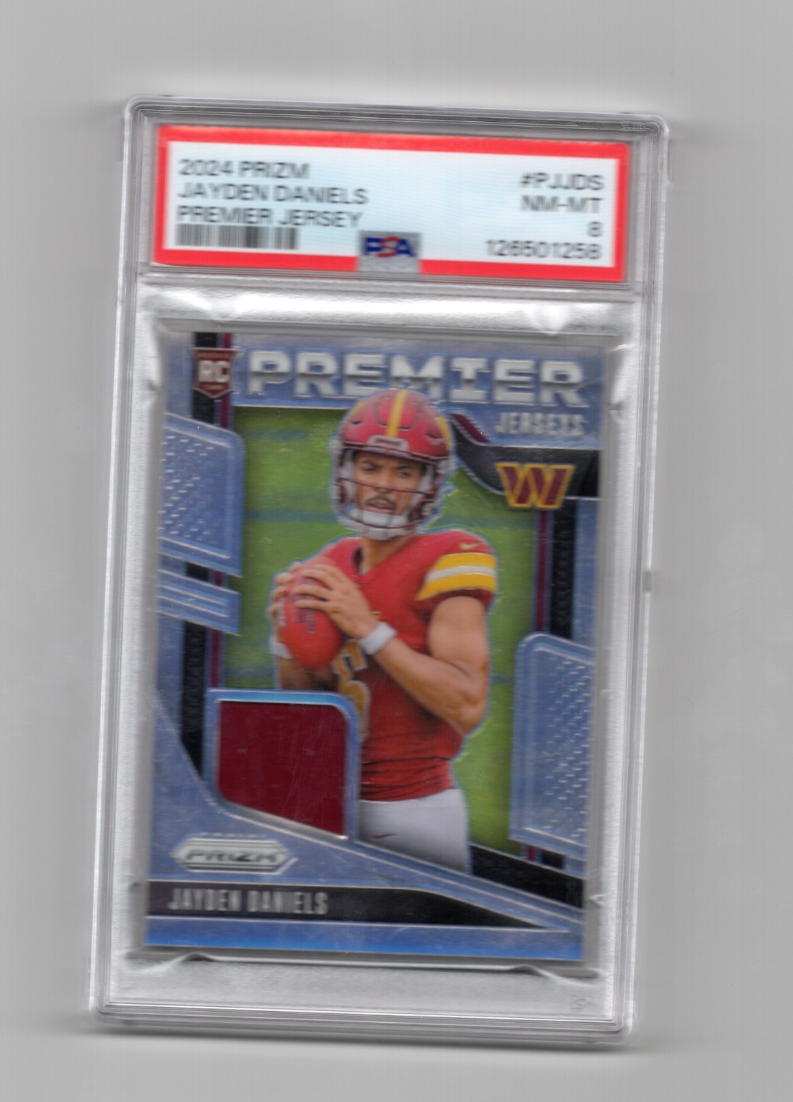 2024 Prizm Jayden Daniels #PJJDS Premier Jersey Rookie Card PSA 8 NM-MINT