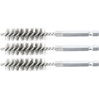 Stahlbürste 13 mm mit 1/4'' Bitantrieb zum Reinigen und Entgraten 3- teilig
