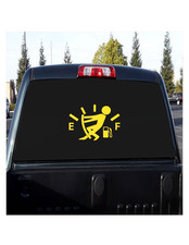 FUNNY CHARACTERS PULLING FUEL GAUGE DECAL/STICKERS MULTIPLE STYLES