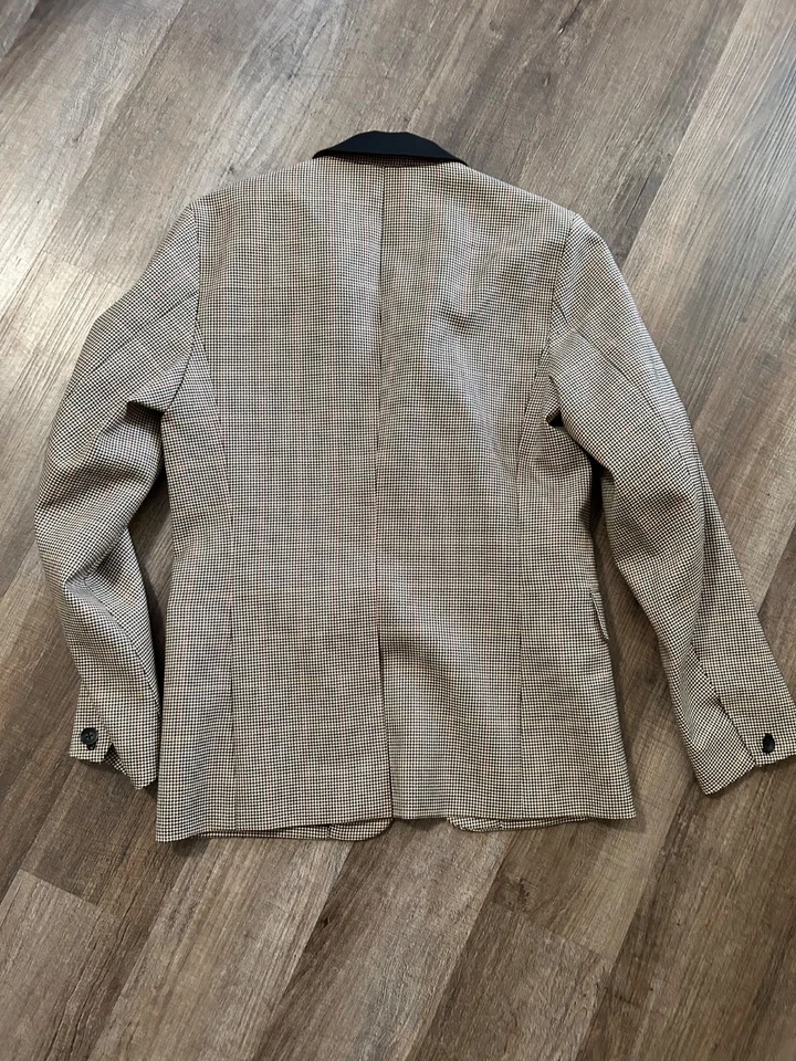 Rag Bone Moon British wool beige black houndstooth blazer sport coat jacket 40 - Image 4 of 4