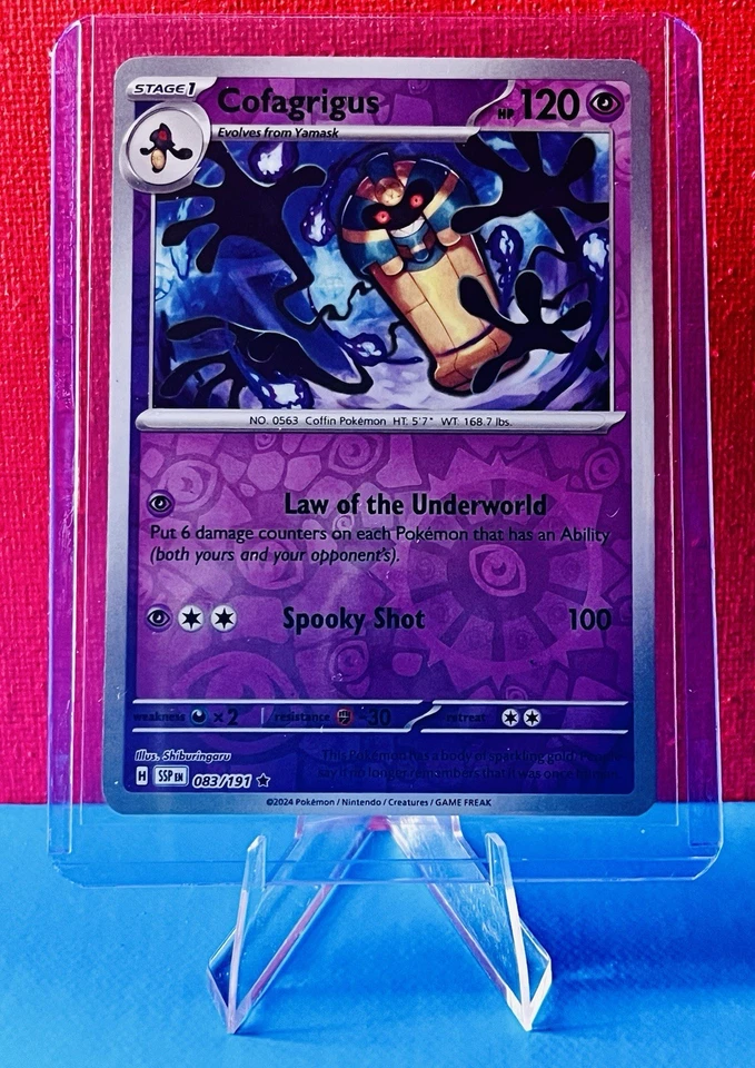 Cofagrigus 083/191 Reverse Holo Psychic Rare SV08: Surging Sparks NM - Image 3 of 4