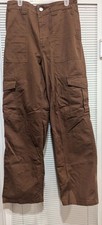 Urban Outfitters BDG Women's Cargo Pants Brown, Straight Leg, Cotton 27in waist
