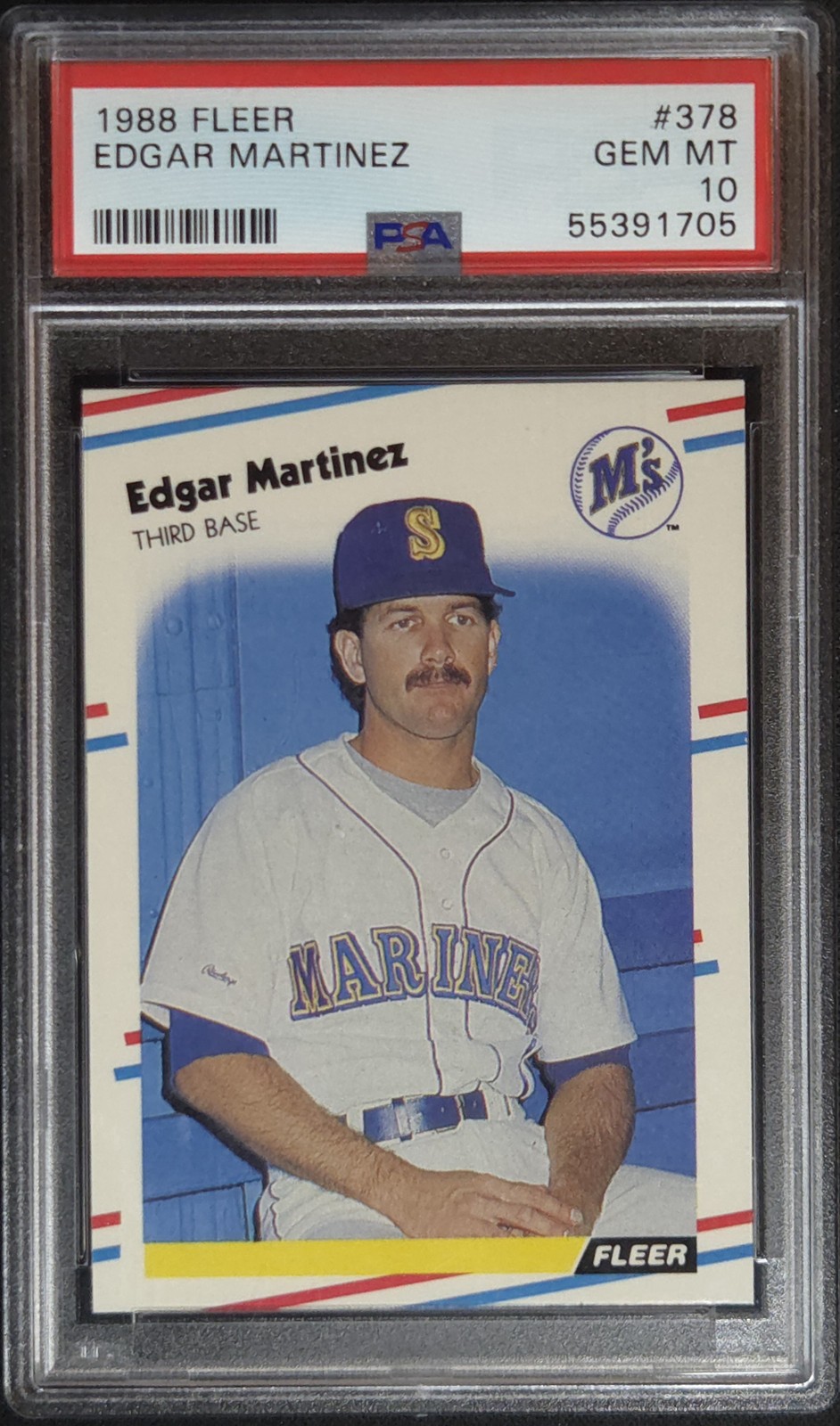1988 Fleer Edgar Martinez ROOKIE #378 PSA 10 💎👀🔥