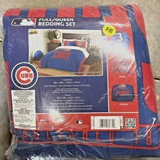 MLB Chicago Cubs 3 Piece Full/Queen Size Comforter Bedding Set