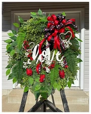 Wreath Winter  Valentine Summer Farmhouse Rustic Premium 30"L Door Wreath