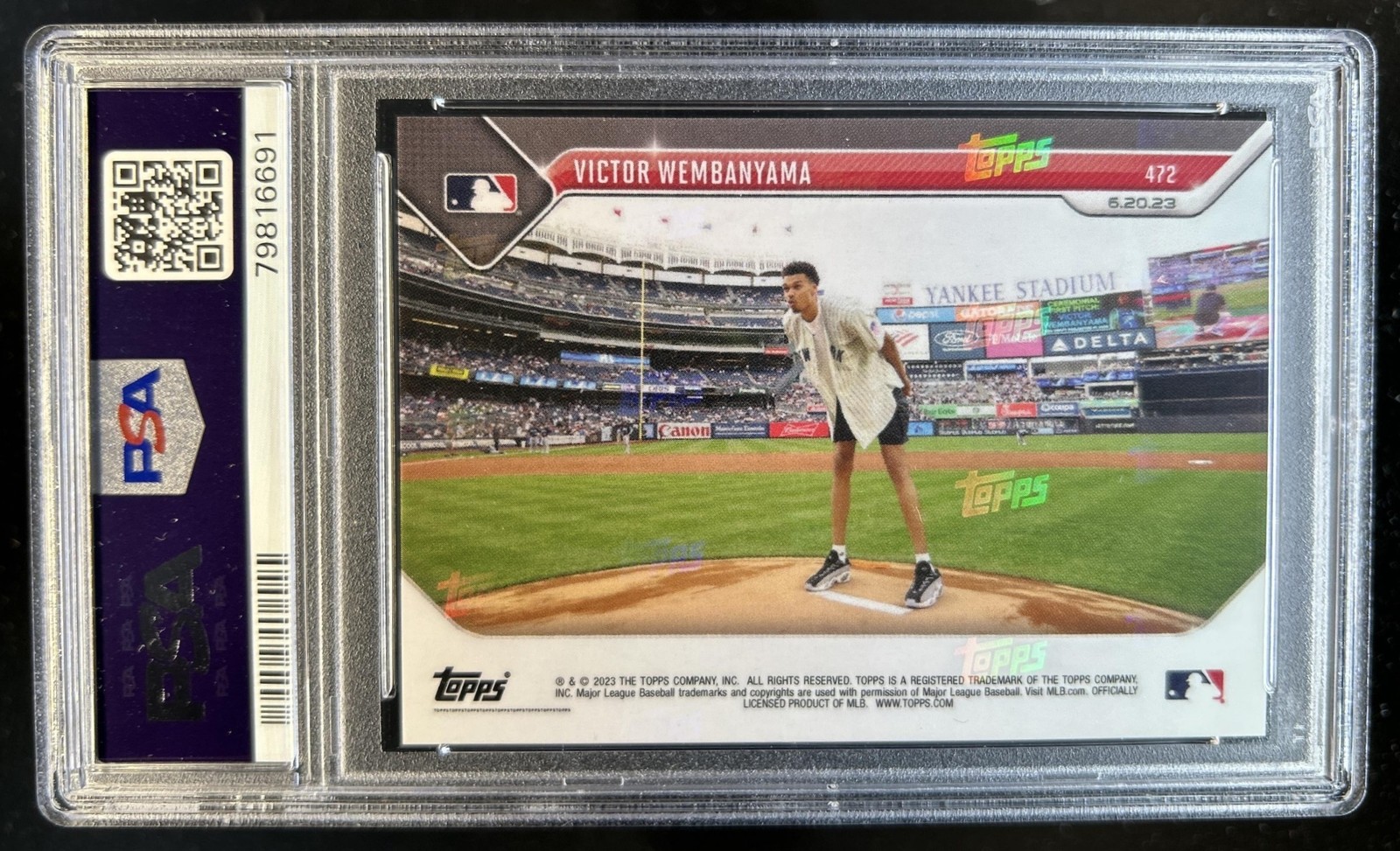 2023 Topps Now Victor Wembanyama #472 Rays PSA 10 GEM MINT view 2