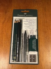 Faber-Castell Pitt Graphics Set, Graphite Pencils And Crayons w/Accessories NIB