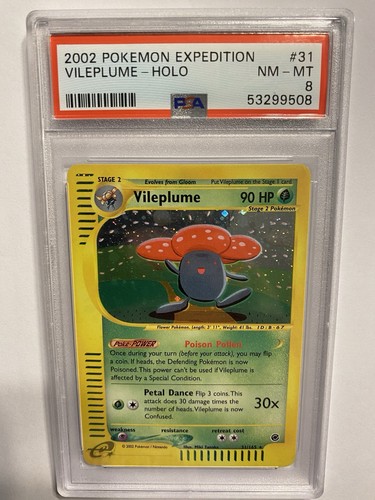 Vileplume graded PSA 8 for sale on eBay