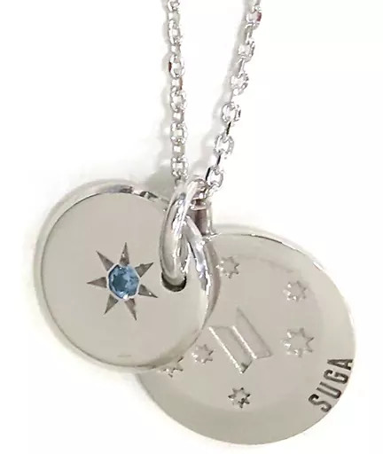 BTS SUGA MOMENT OF LIGHT Necklace STONEHENgE Silver Accessories