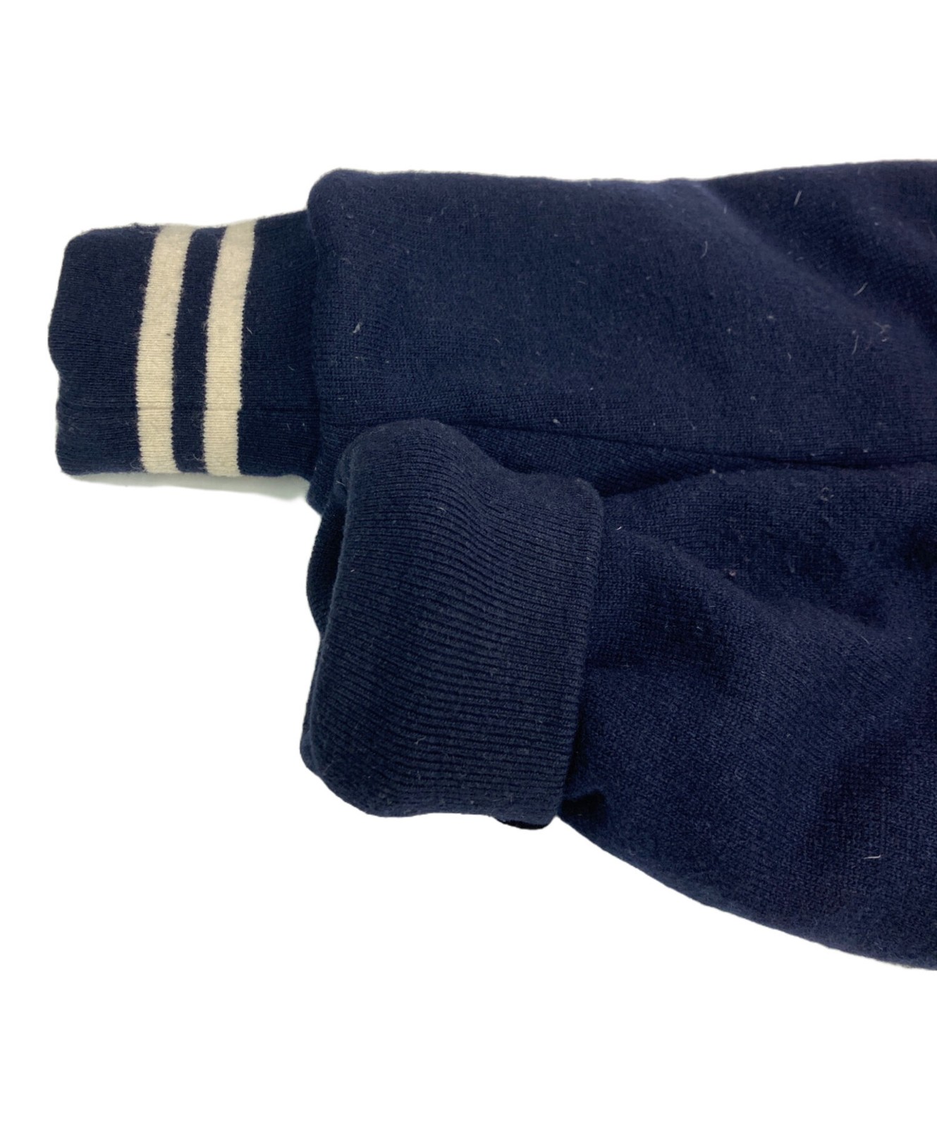 LOOPWHEELER Wool stadium jacket Size: SMALL Navy … - image 8