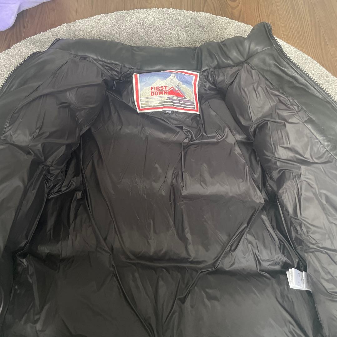 First Down Leather Down Jacket L Sheep Leather Me… - image 5