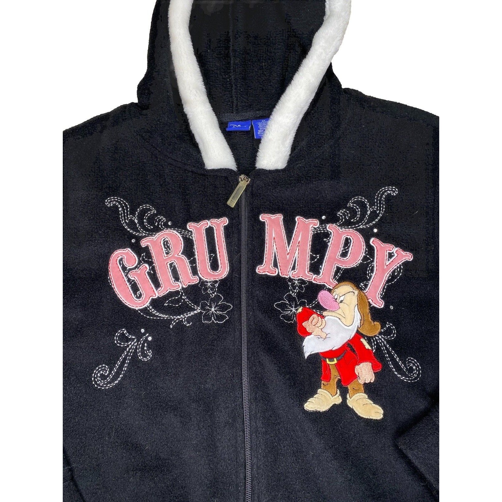 Sudadera con Capucha Cremallera Completa 3XL De Colección Disney GRUMPY Para Mujer Etiqueta Azul Polar