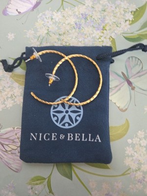 Aretes Aro 18k Nicebella Oro Laminado  Para Mujer Buena Duracion
