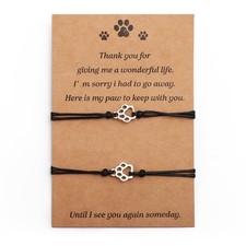 XIHIRCD 2pcs Cat Dog Memorial Bracelet Gift, Pet 12x9cm, black, silver