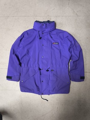 VTG Berghaus Womens Goretex Jacket Hooded Purple 1990s Glissade I.A UK 10