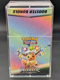 Pokemon TCG S&V Evoluciones Prismáticas Booster Paquete Vitrina con Estuche de Acrílico