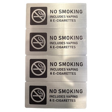  4 Pack No Smoking Signs for Home and Business, Self-adhesive No Vaping Sign7x3