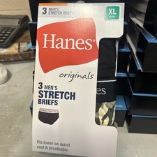 Hanes Originals Stretch Cotton Briefs Pack, Moisture-Wicking Underwear Ex Large