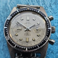 Vintage Carr Carlisle Diver's Chronograph Hand-Winding Men's Watch Landeron 248