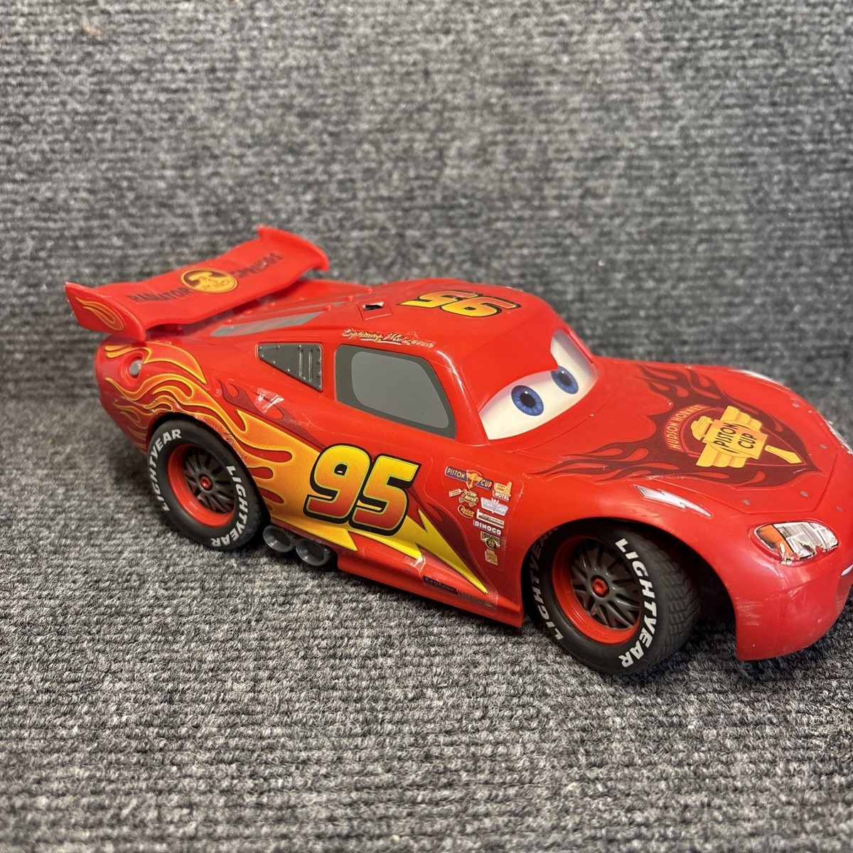 Pixar CARS Piston Cup Lightning McQueen 8” RC Car - Rubber Tires