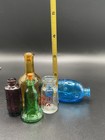 🔥Assorted Lot Of FIve Miniature Colored Glass Bottles Stoppers Bitters Liberty