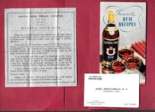 RARE HTF 1934 Post Prohibition Cuba HAVANA CLUB RUM Ephemera Recipe Collection