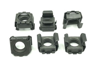 6 pcs core support trunk black cage nuts 3/8-16 caged fits ford mercury