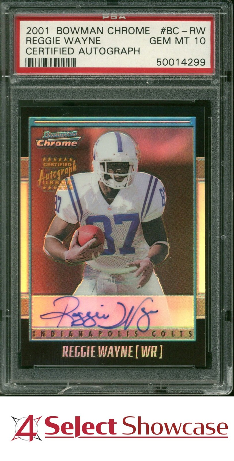 Reggie Wayne Bowman Chrome Certified Autograph #BCRW Certified Autograph