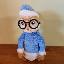 SIMON the Chipmunk Ty Beanie Baby Blue Elf Hat Plush Christmas