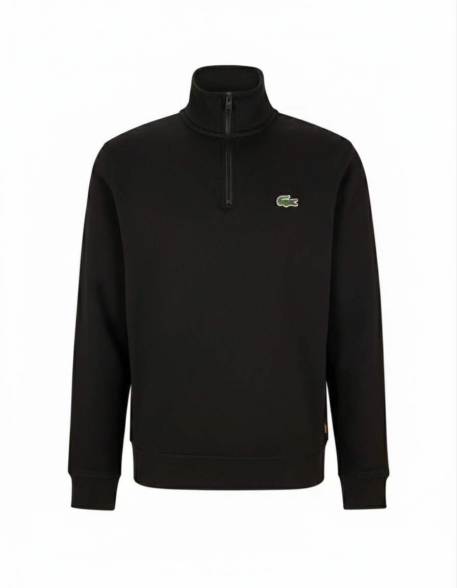 Sudadera jersey de lana de algodón con cremallera cuello alto Lacoste para hombre