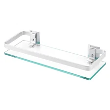 KES Aluminum Bathroom Glass Shelf Tempered Rectangular 1 Tier Extra Thick