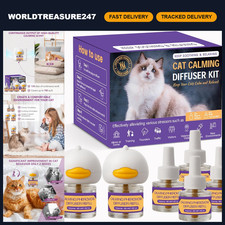 Cat Calming Diffuser Kit - 2 Plug-Ins  4 Refills, Stress Relief for Multi Cats,
