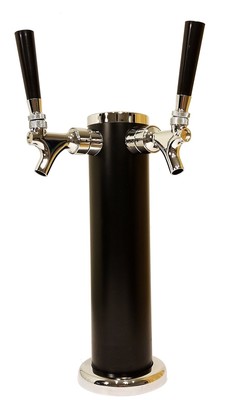 Double Tap Draft Beer Tower - 2-Tap Beer Column 13-inch High by 3-inch Diamet...