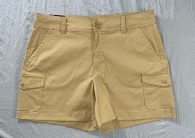 Eddie Bauer Stretch Nylon Women's 'Cargo Pocket Shorts'. Beige, 12. NWT $59.99!