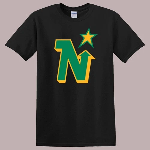 Minnesota North Stars Defunct Hockey Team Throwback Black Size S-5XL